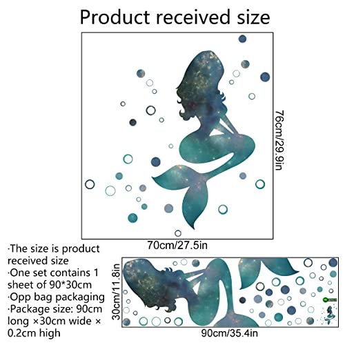 Vinilo Decorativo Sirena Cielo Estrellado Verde miniatura 2