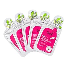 Sweet Chef Beet + Vitamin A Fresh Pressed Sheet Mask - Beet Extract Moisturizing Face Mask for Soft Smooth Skin + Pore Minimizing Antioxidant Vitamin A for Aging & Glowing Skin Sheet Mask Pack of 5