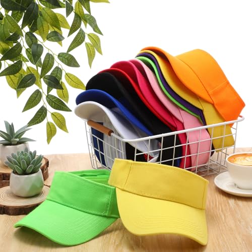 Image of Silkfly 50 Pack Sun Visor Caps Adjustable Sports Athletic Cap UV Protection Sun Visor Hat Men Women Tennis