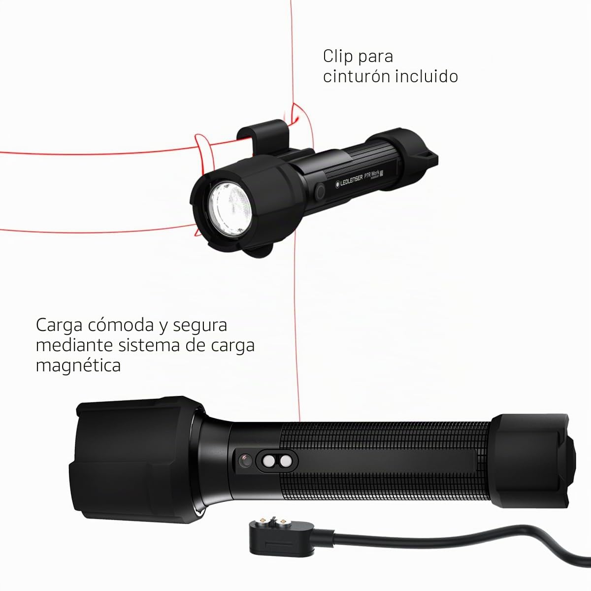 Ledlenser P7R Work Linterna Recargable, 1200 lm, 240 m, Impermeable IP68 | Enfoque ajustable, 219g, hasta 60h de autonomía, protector de goma, CRI alto, ideal para talleres | 2020