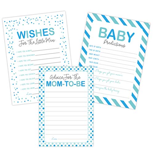 Boy Baby Shower Games Predictions, Advice, and Wishes Card Set