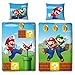 NINTENDO Super Mario Kinder Bettwäsche Wende Motiv - Kissenbezug 80x80 + Bettbezug 135x200 cm - 100 % Baumwolle - NEU