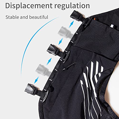 Image of AONIJIE Running Hydration Vest Lightweight & Large Capacity Running Vest for Women Men, Hydration Running Backpack Fits 6.8 inch Phones (Medium, BlackRed with 1.5L Water Bladder)