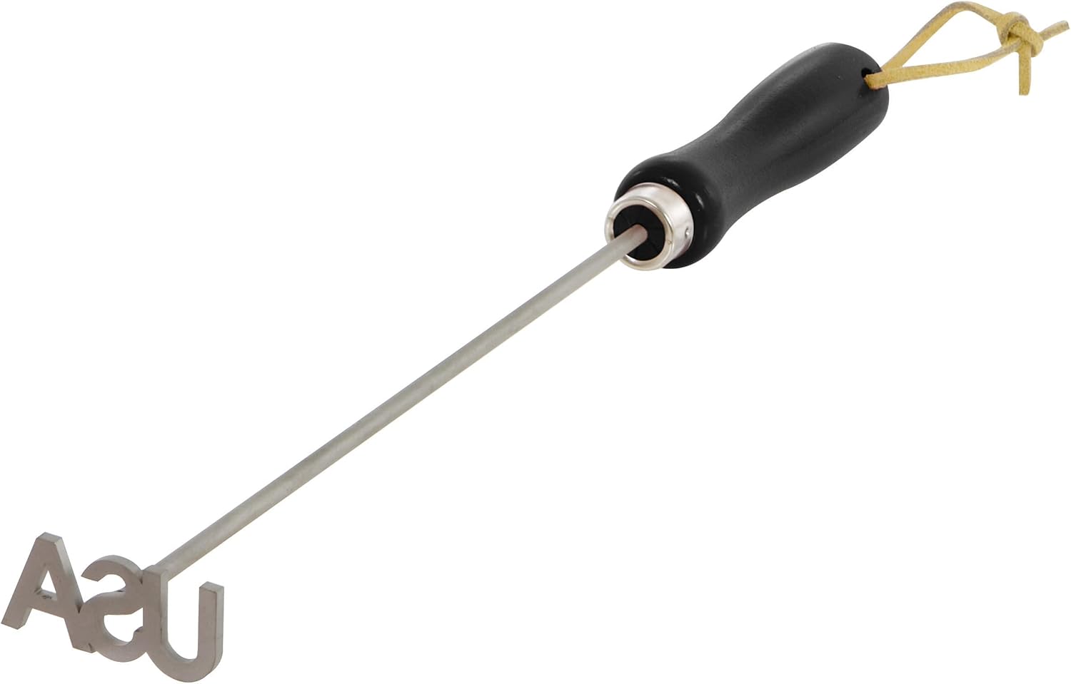 BBQ Fans Hierro de marca estadounidense para carne, bollos, madera y cuero, incluye tablón de secoya