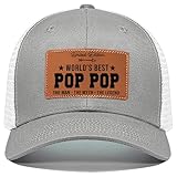 Best Pop Pop Ever Hat, Gifts for Pop Pop from Grandkids for Christmas Fathers Day Birthday, Pop Pop Trucker Grey Cap