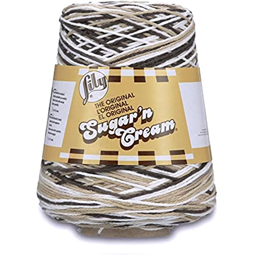 Image of Lily Sugar N Cream Cones Chocolate Ombre Yarn - 1 Pack of 14oz /400g - Cotton - #4 Medium - 706 Yards - Knitting /Crochet