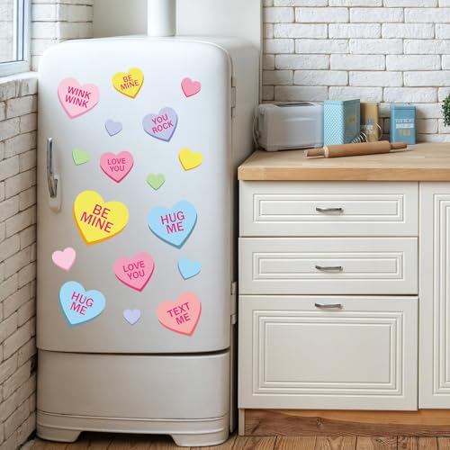 22 imanes decorativos con forma de corazón para refrigerador miniatura 5