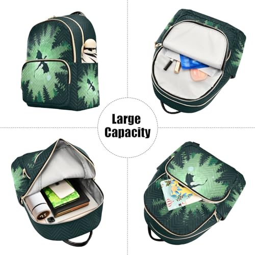 Image of Mini Backpack Forest Dragon Starry Sky Dragon Green Fashion Backpack Purse for Women,Handbag Shoulder Bag Casual Daypack, Ladies Gift for College Work (S)