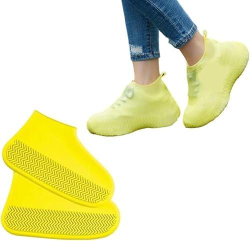 Miniatura 7 de 1 par de fundas reutilizables para zapatos, impermeables, antideslizantes, de silicona, resistentes al desgaste, botas de lluvia para botas al aire
