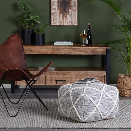 Anji Mountain Pouf Ottoman Foot Rest, Handmade Ottoman Pouf, Comfortable Foot Stool, Decorative Floor Seating for Living Room Decor, Bedroom & Home Décor Accent - Kirkwood Cityscape by Anji Mountain - Image 6