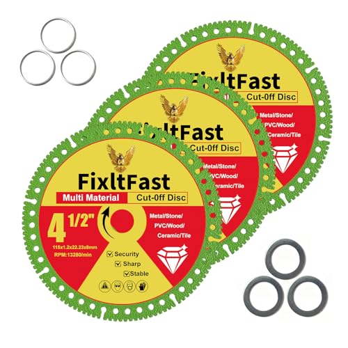 FIXLTFAST 4-1/2 x 7/8 Indestructible Multi-Material Cutting Disc - 3 Pack