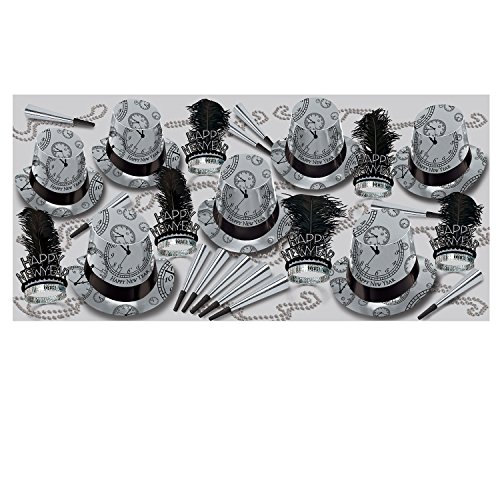 Beistle Assortiment Silver Times pour le Nouvel An avec 50 chapeaux