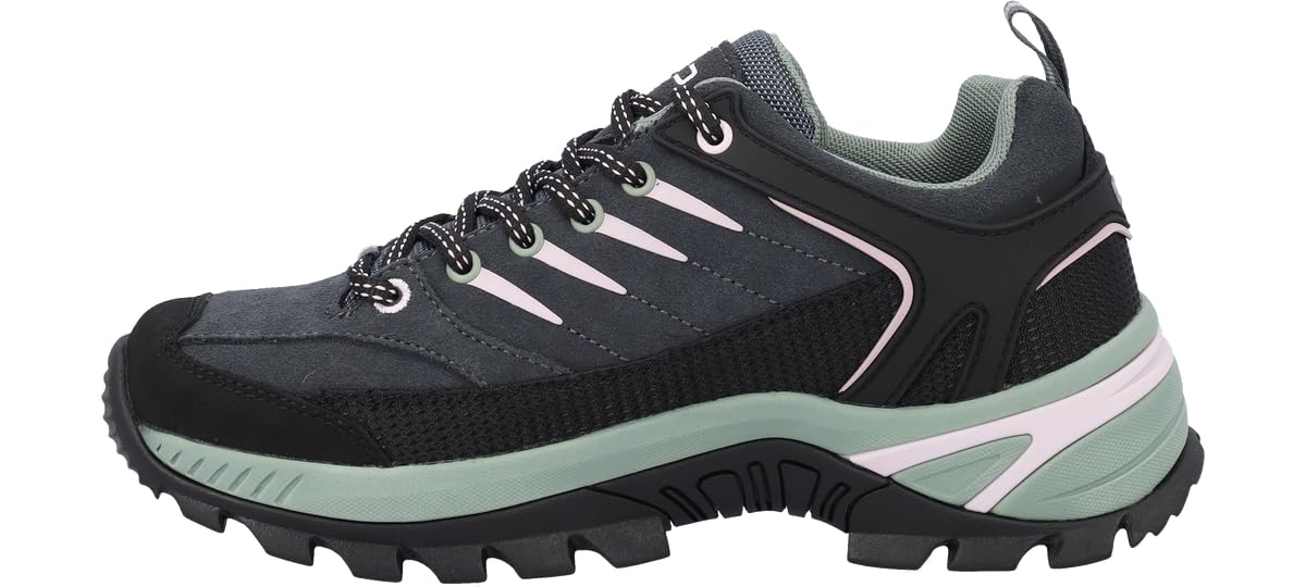 CMP RIGEL 2.0 LOW WMN WP TREKKING SHOES TITANIO-SOFT PINK-GREAN TEA - 38