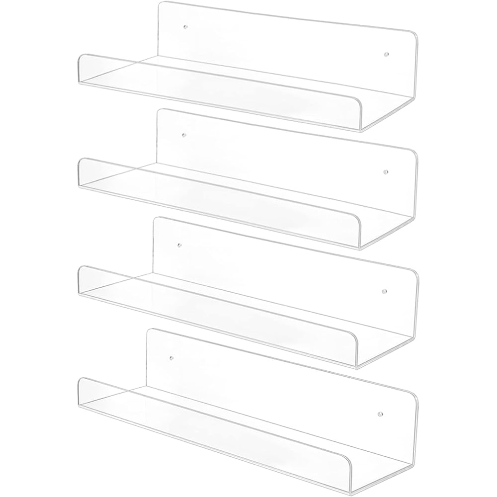 3/mo Finance 15" Invisible Acrylic Shelves Floating Wall Ledge