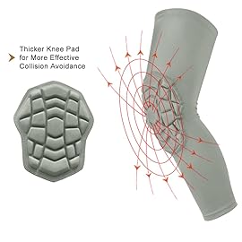 Knee Pads Compression Leg Sleeve Knee Sleeve for All Sports Wrestling Protector Gear, Youth & Adult Sizes, 1 Pair of Knee Paded(Grey_L_2 Packs)