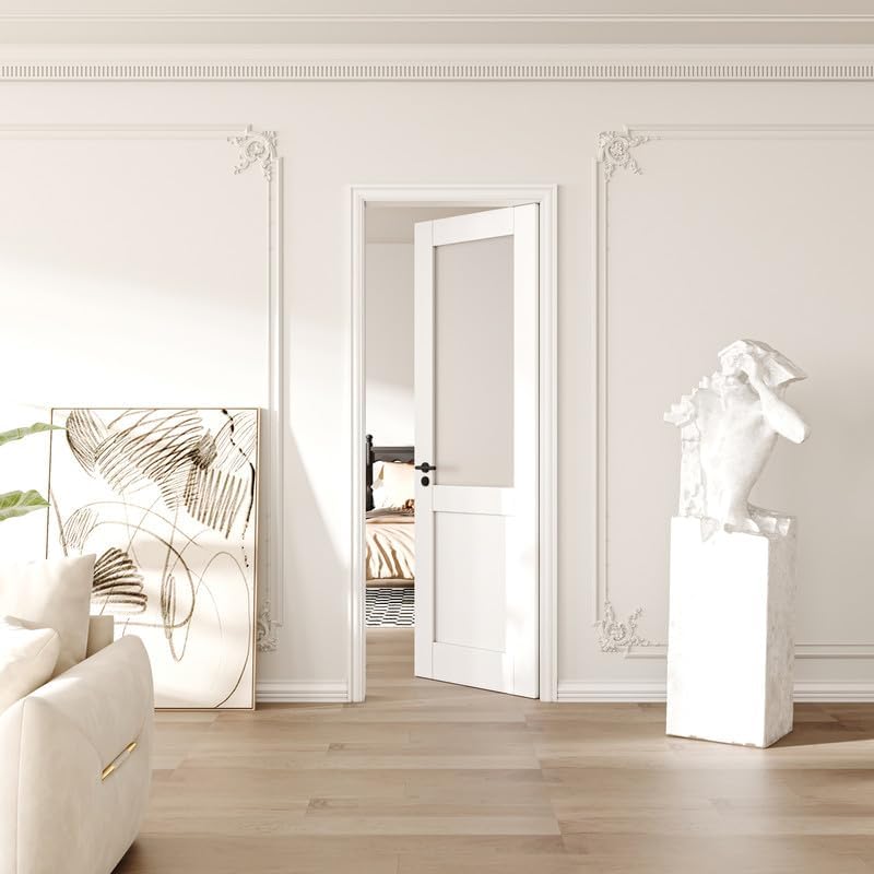Image showing a frosted glass surface with text 'EASY-TO-CLEAN PREMIUM TEMPERED FROSTED GLASS' and 'Removing the hassle of fingerprint and scratch'.