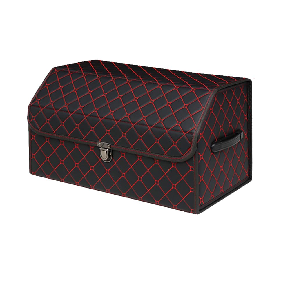 Cuero Organizadores de baúles Bolsas para Maletero del Coche Plegable Almacenamiento y organización para To-yota Corolla Sequoia CHR Raize Noah Handlander,B/Black and Red-M