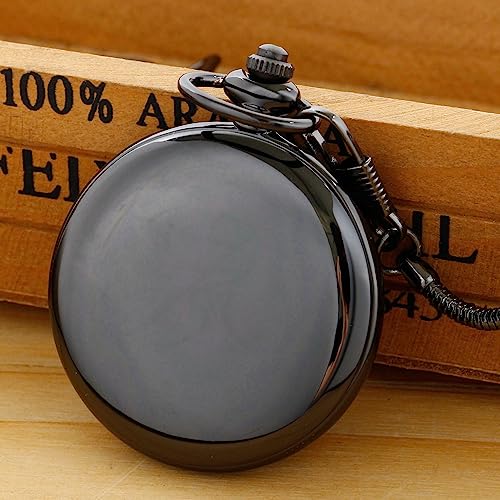 Image of Hollow Roman Digital Pocket Watch Cover for Men, Calendar Roman Dial Men's Pocket Watch with Chain