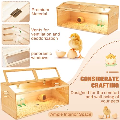 CroBlissful 40 x 16 x 16 in Brooder Kit Box for Chicken Quails Indoor Outdoor with Leg Stand Sliding Door, Bulb Set and Feeder, Baby Chicken Coops for Ducks, Hamsters, Lizards, Mice, Rat by CroBlissful - Image 3