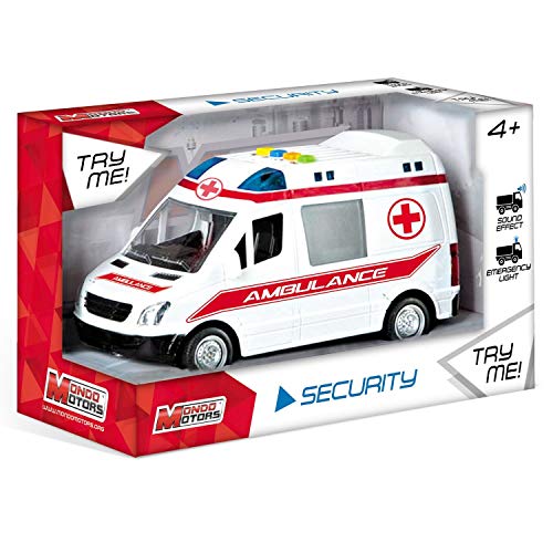 Mondo 51175 Motoren-Reibungssicherheit Sortiment-Macchinine Con retrocarica frizione Pull Back per Bambini Security Assortment Friction Vechiles, Giallorossoverde