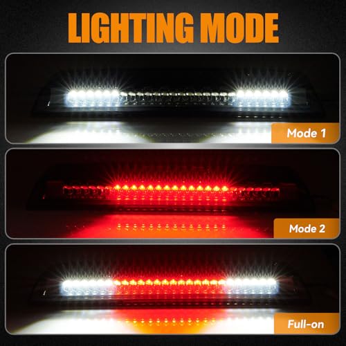 Image of Third 3rd Brake Light LED for 2005-2016 Nissan Frontier & 2004-2015 Nissan Titan, High Mount Rear Brake Lights Assembly, Waterproof Center Cab Cargo Lamp Stop Light (Smoke)