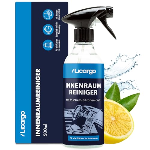 LICARGO Innenraumreiniger Auto 500 ml - Neuwagen-Frische in Minuten - Kraftvoll & schonend - Cockpitpflege Auto für Kunststoff, Leder & Armaturen - Polsterreiniger & Cockpitspray für den Innenraum