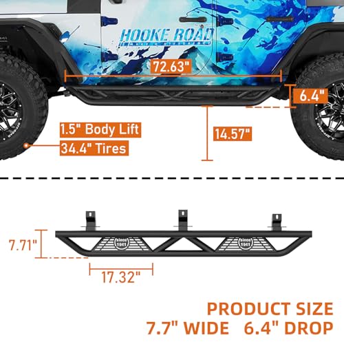 Estribos laterales para Jeep Wrangler JL 2018-2026 miniatura 3