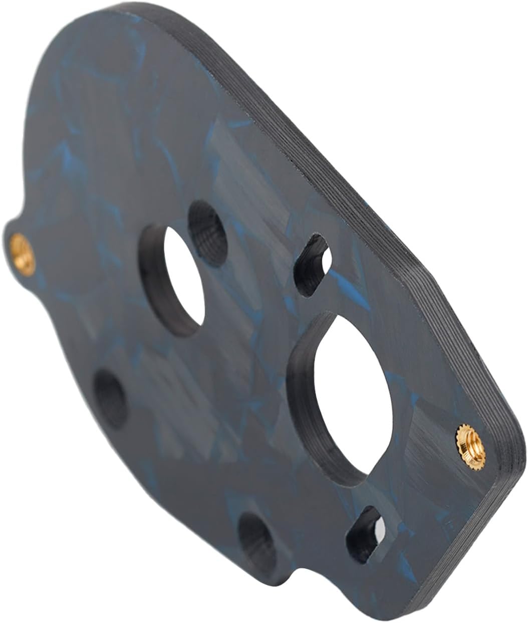 DJX 3mm Blue Forged Carbon Fiber Motor Plate for 1/10 Losi 22S Sprint Car Upgrade Parts Accessories (12.5g) (Black and Blue)
