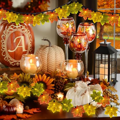 Goothy Fall Decor Multicolored Maple Leaf String Lights thumb #6