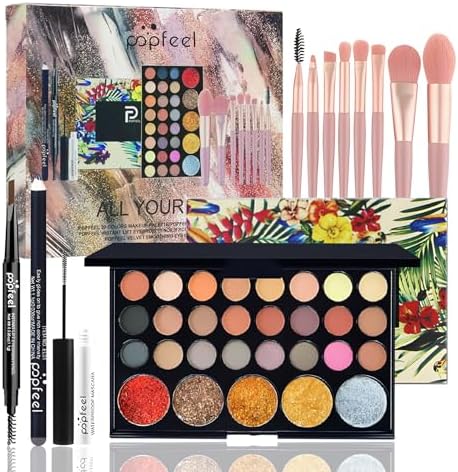 RoseFlower Kit Maquillaje Mujer, Estuche Maquillaje Paleta de Som...