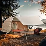 MELLCOM 8.5×7.2FT Inflatable Camping Tent, 2-4 Person Air Glamping Tents with Skyscreen＆Detachable Tent Top Cover＆Canopy＆Mosquito Screen, 300D Oxford Waterproof Blow Up Tent for Camping & Hiking