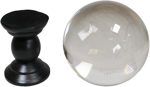 Miniatura 3 de Ebros Gift Wicca Occult Witchcraft Paranormal Witch Scrying Crystal Glass Gazing Ball On Stand Figurine Wiccan Decor Halloween Macabre Sculpture
