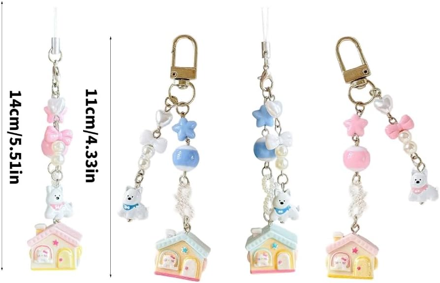 Miniature Animal Cottage Keychain Resin Phone Chain Belt Portable Organiser Unique For Friend Family image 5