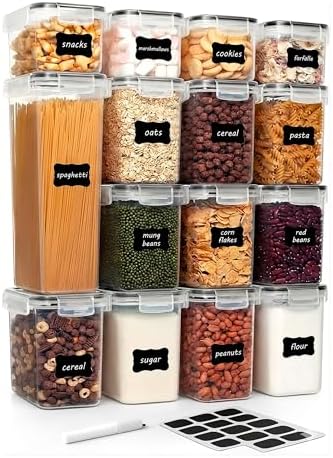 Kit 15 Potes Herméticos, Porta Alimentos Mantimentos, Organizador...