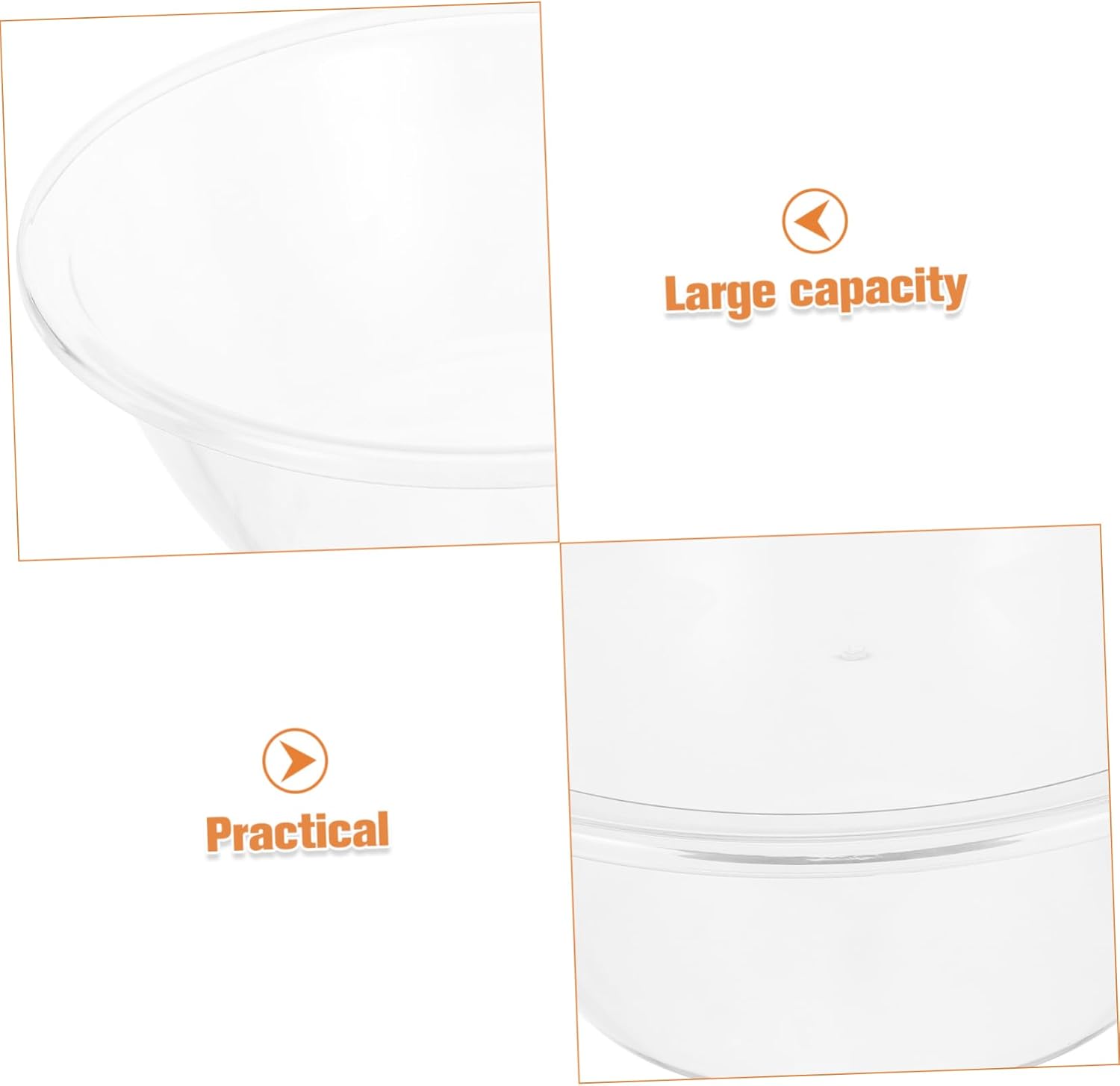 ABOOFAN Large Plastic Mixing Bowl with Lid Deep Transparent Wash Basin for Meal Prep Salad and Dough Kneading Versatile Kitchen Essential for Family Use