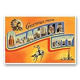 GREETINGS FROM OKLAHOMA CITY, OK vintage reprint postcard set of 20 identical postcards. Large...