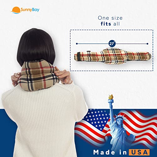 Sunnybay Microwave Heating Pad, Microwavable Cold Or Heated Neck And Shoulder Wrap, Moist And Weighted Hands-Free Beanbag Pack With Wide Neck Coverage, Fsa Hsa Approved, 26 Inches Long-Length, London #TOP4