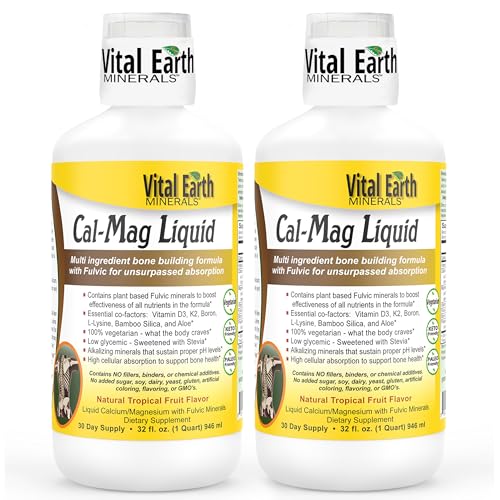 Vital Earth Minerals Cal-Mag Liquid with D3, K2, Boron, and Fulvic Acid