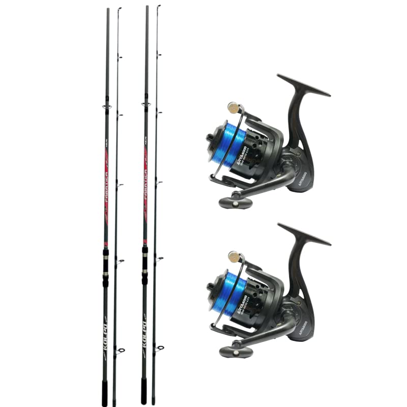 Kit Carpfishing Completo: 3 Canne Da 3.60m, 3 Mulinelli Con Free Runner E Filo - Attrezzatura Pesca Alla Carpa