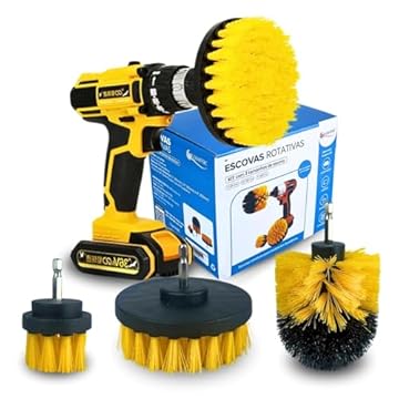 Kit 3 Escovas De Limpeza Para Parafusadeira Furadeira - Nybc