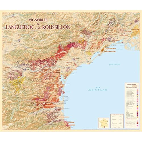 The Real Wood Wine Racks Map Languedoc-Roussillon Vineyard