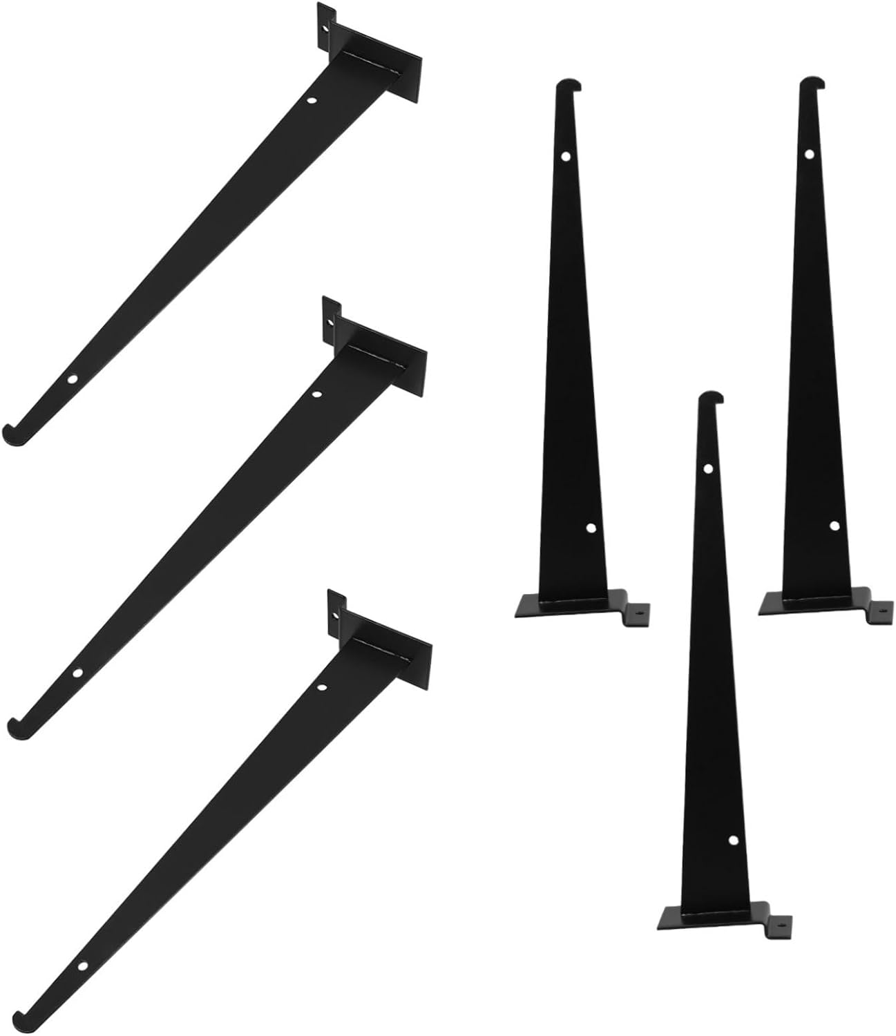 HOMSFOU 6pcs Slatwall Shelf Brackets Heavy Duty Metal Mounts for Retail Industrial Home Display Seamless Welds Easy Install