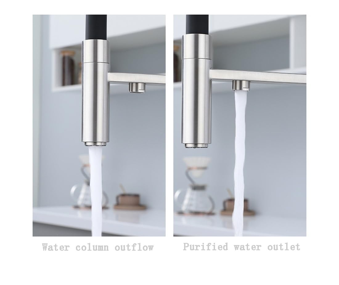 Robinet de cuisine avec douchette extractible - Mitigeur monocommande pivotant à 360° pour débit d'eau haute pression