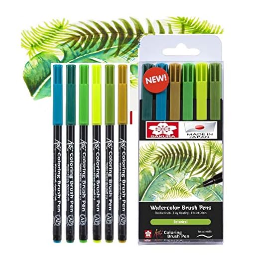 Manga Sakura Koi Coloring Brush Pen Skin Tones 6 Pack botánico (France Import)