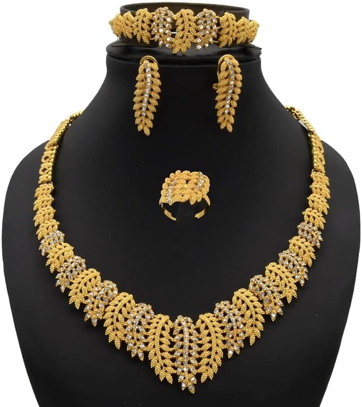 DAOMEI Indian Bridal Jewelry Sets Wedding Dubai Gold Necklace African Ethiopian Pakistani Jewellery For Women Set Bridesmaid Gift