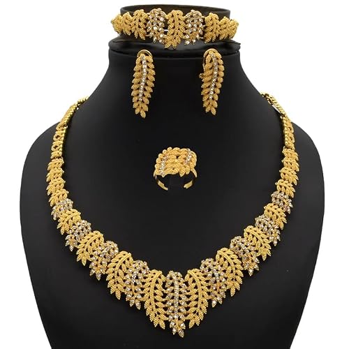 Daomei Women's C Indian Bridal Jewelry Sets Wedding Dubai Gold Necklace African Ethiopian Pakistani Jewellery For Set Bridesmaid Gift