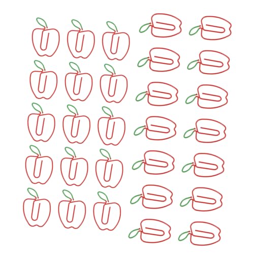 Trombones papier forme pomme : lot de 100 clips créatifs colorés pour bureau