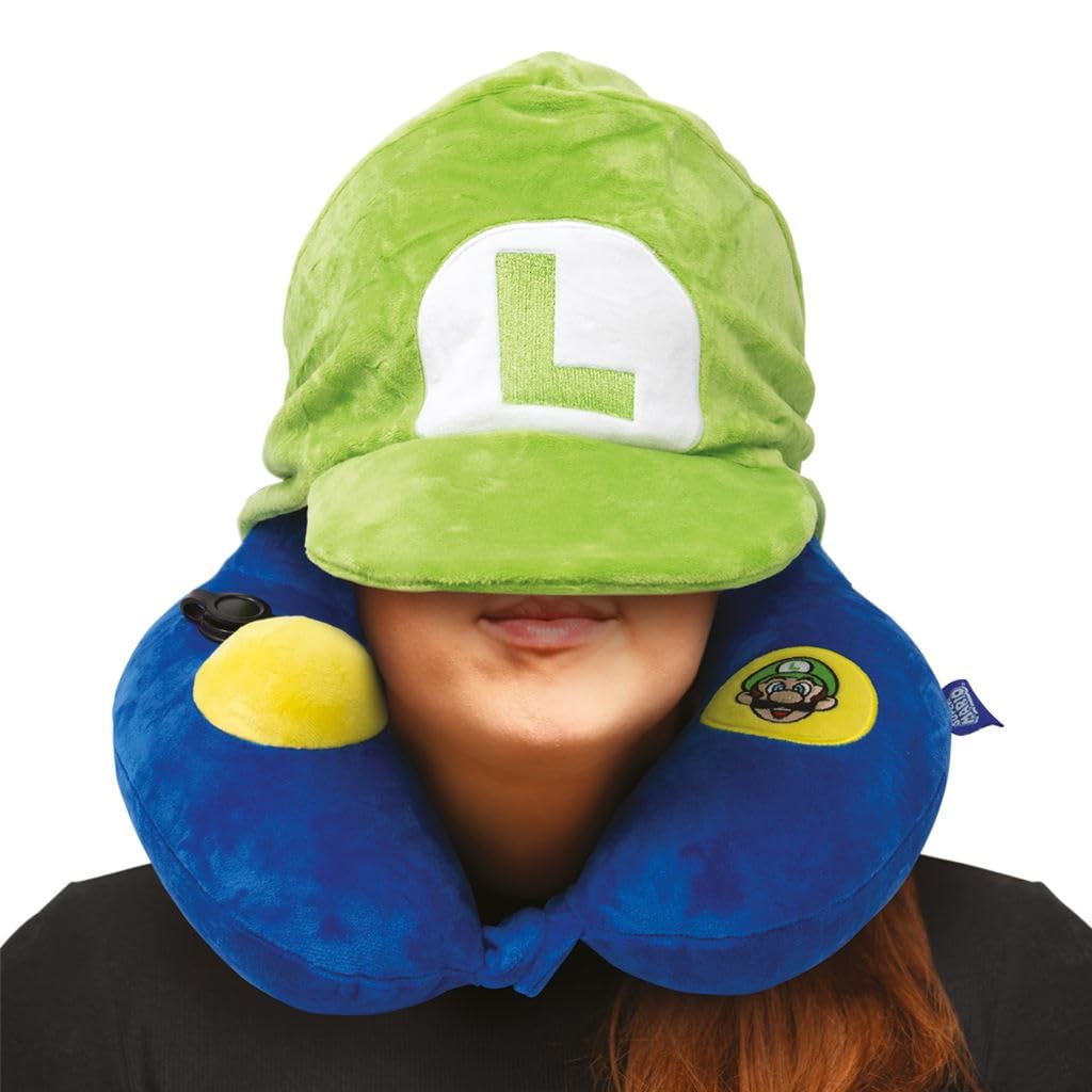 Pyramid International Super Mario (Luigi) Nackenkissen - aufgeblasenes Reisekissen mit Charakter-Design - Offizielles Merchandise Gaming Geschenk für Fans von Nintendo