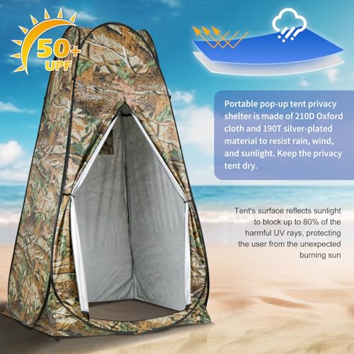 Pop Up Privacy Shower Tent, Outdoor Portable Changing Tent Camping for Camping Beach Toilet Shower Bathroom Changing Room Sun Shelter with Window with Carry Bag image 3