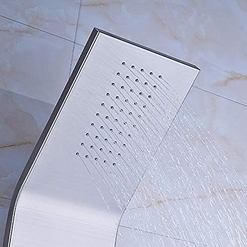 Panel de ducha con efecto lluvia y cascada, grifo digital para baño, juego multifuncional con chorros miniatura 4
